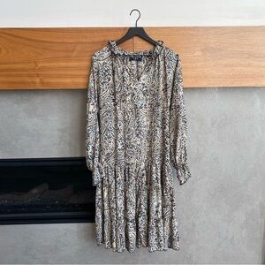 OPT Paisley Long Sleeve Midi Dress, Size XS